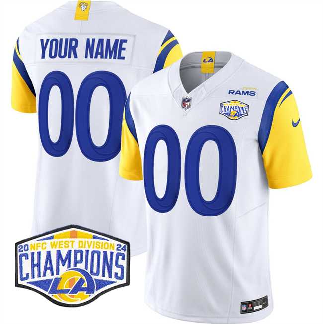 Men & Women & Youth Los Angeles Rams Active Player Custom White 2024 NFC West Champions F.U.S.E. Vapor Untouchable Stitched Football Jersey